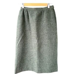 Vintage J.G. Hook Gray Wool Lined Midi Skirt 26" Waist